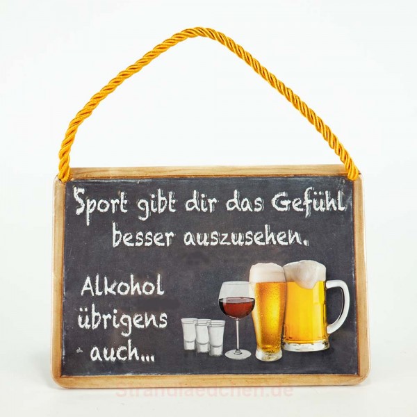 Blechschild "Sport & Alkohol"