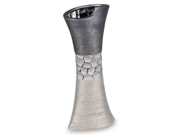 Vase silber-grau groß