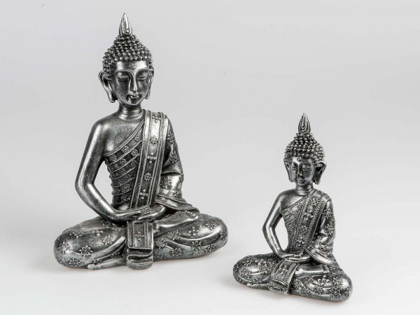 Buddha silber-antik 33 cm