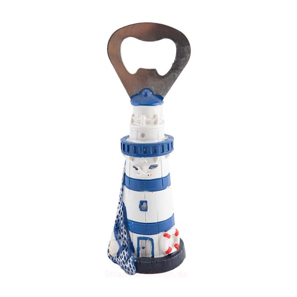 Flaschenöffner Leuchtturm blau-weiß
